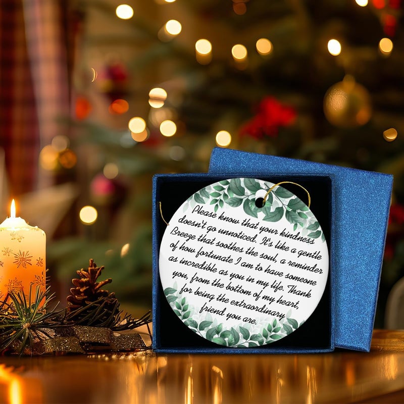 ZOSAN Friendship Ceramic Ornament, Thank You Appreciation Gifts for Friends Hanging Ornament - Image 4